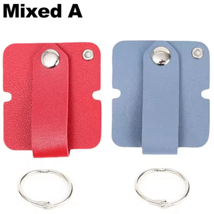 Leder-Kabelclip mit Schlüsselring, Kopfhörerkabelhalter, Schnalle, Kabelaufwicklung, Kabeldraht-Organizer für Telefon, USB-Ladegerät, Datenleitungen