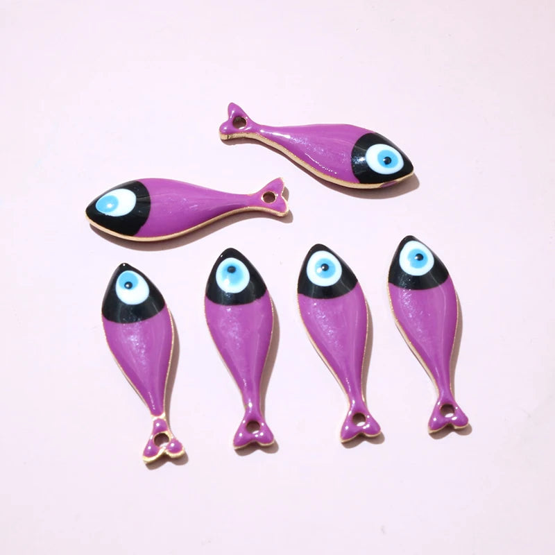 10 Stück 20x6,5mm Emaille Fisch Charms Anhänger Edelstahl DIY Schmuck Making Zubehör Erkenntnisse für Halsketten Ohrringe Armband