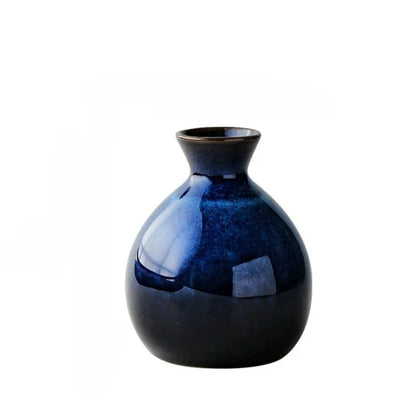 Japanisches Sake-Set aus Keramik, blauer Weinbecher, Topf, Geschirr, Retro-Heim-Shochu-Topf, 1 Topf, 4-Tassen-Set, Geschirr, Barzubehör
