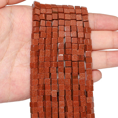 4 mm quadratische Würfelform-Perlen, natürlicher Lapislazuli, Amazonit, lila Achat-Steinperlen für Schmuckherstellung, DIY-Armband-Zubehör