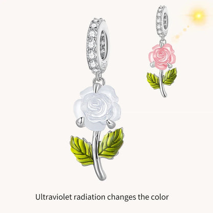 WOSTU Anhänger aus 925er-Sterlingsilber, Liebesherz-Charm, Dackel-Hund, lila Kristall, Lotus-Perlen, passend für Armband, DIY-Halskette, Mädchen-Geschenk
