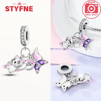 Neue Silber 925 Blaue Libelle Schmetterling Charms Perlen Fit Original Armband für Frauen DIY Edlen Schmuck Zubehör Perlen Geschenke