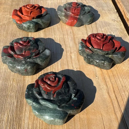 1 Stück Afrikanische Blutsteinrose |   Natürlicher Rohstein, getrommelter Stein im Bohemian-Stil, geeignet für Heimdekoration, Geschenke für Freunde