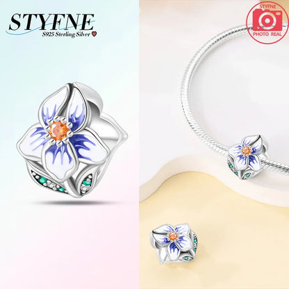 925 Silber Farbe Romantische Retro Herzförmige Blume Wächter Schmetterling Amulett Fit Original Armband DIY Schmuck Geschenk