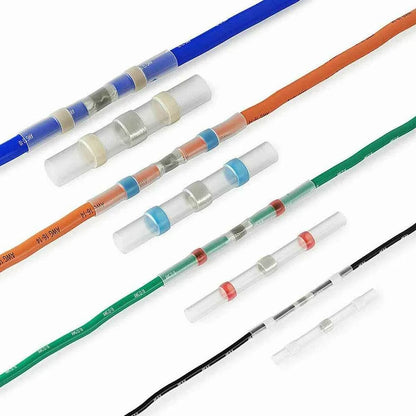 400PCS Solder Dichtung Hülse Schrumpf Butt Draht Anschlüsse Terminal Wasserdichte Kit Isolierte Draht Stecker Terminal Kit