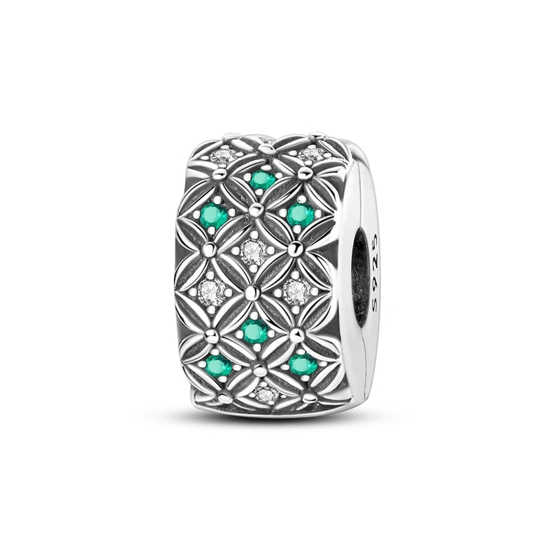 Niedlicher Raupenperlen aus 925er-Sterlingsilber, Schnecke und Bienen, vierblättriges Kleeblatt, baumelnder Charm, passend für Armbänder, bunte Anhänger-Geschenke
