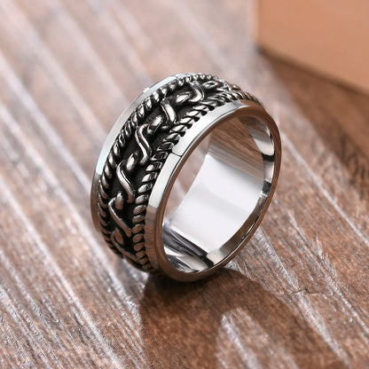 Vnox Vintage-Federring für Herren, Schmuck, Edelstahl, Biker-Stil, Handpolieren, US-Größe 7, 8, 9, 10, 11, 12