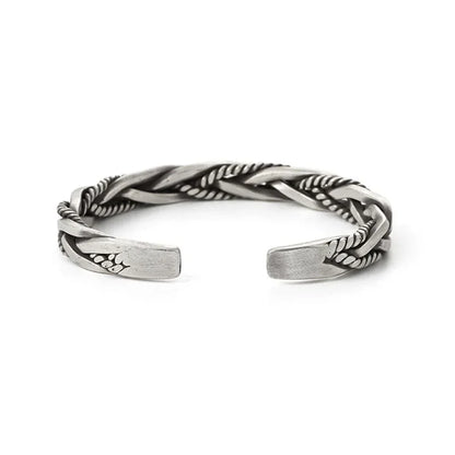 925 Sterling Silber Twisted Woven Armband Mann Frauen Neutral Retro Original Handgemachte Öffnung Armreif Mode Party Schmuck Geschenke