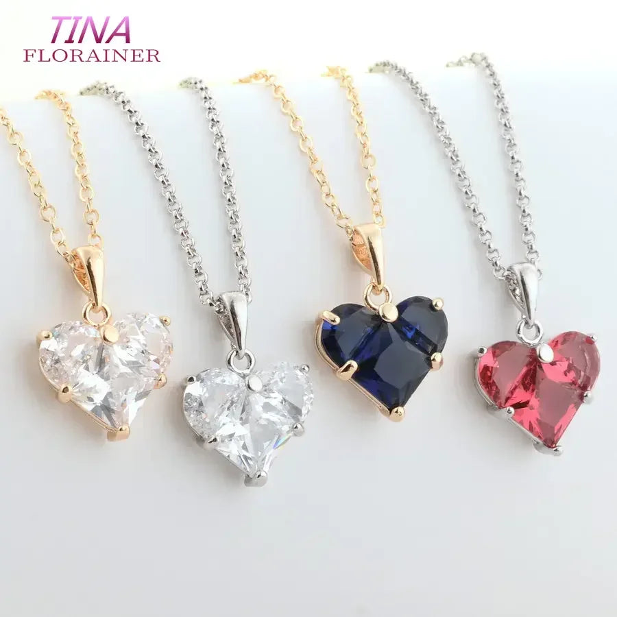 3PCS 14MM 14K Gold Farbe Messing mit Zirkon Herz Halskette Charms Anhänger Ohrringe Schmuck Machen Liefert Zubehör