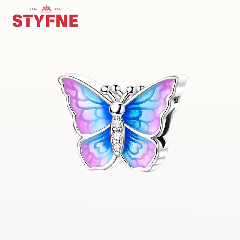 Neue Silber 925 Blaue Libelle Schmetterling Charms Perlen Fit Original Armband für Frauen DIY Edlen Schmuck Zubehör Perlen Geschenke
