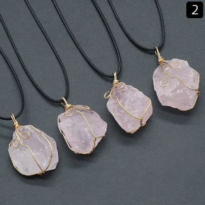 26-36mm 1pc Naturstein Citrin Roh draht gewickelt Anhänger rosa weiß Quarz Amethyst Fluorit unregelmäßigen Stein Halskette Schmuck