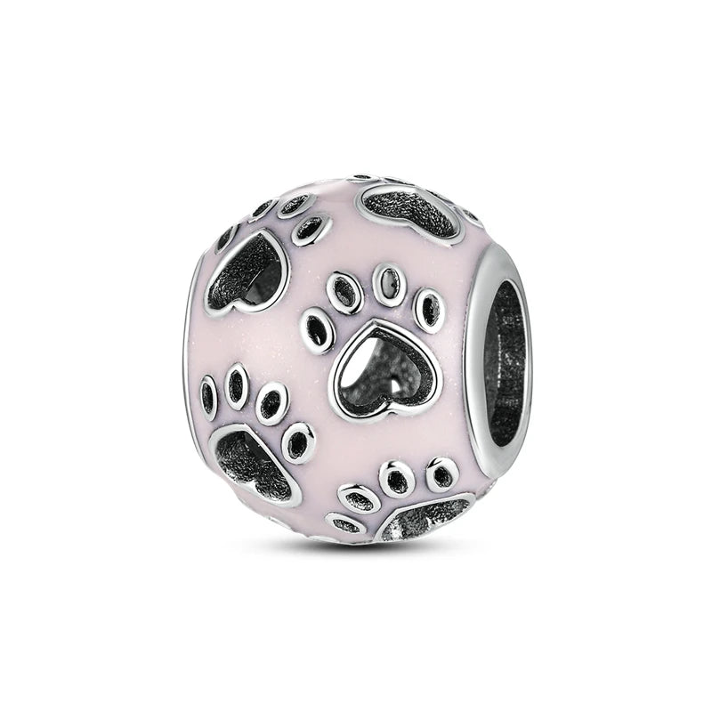 Silber-Charm, 925er-Sterlingsilber, Clip-Charms, Sicherheitsketten-Charm, CZ-Pavé, runde Clip-Perlen, passend für Original-Armbänder, Schmuckherstellung