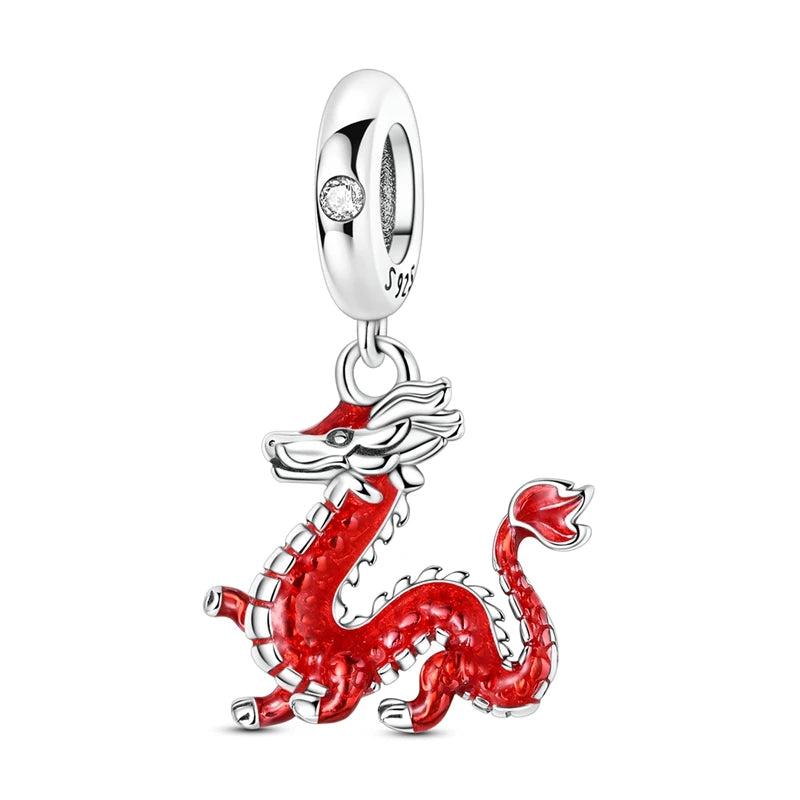 925 Sterling Silber Tier-Serie Charms Perlen Schaf Elefant Tiger Eule Anhänger Passend für Original-Armband DIY Frauen Geschenk