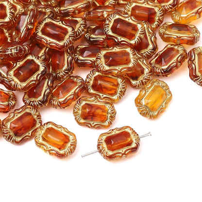 Acryl Retro Bernstein Gold Barock Kunststoff Perle Herz Blume Schmetterling Perlen für Halskette Armband DIY Schmuck herstellung