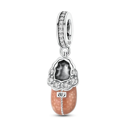 Klassische rote High Heels und goldene Turnschuhe aus 925er-Sterlingsilber, Fußball-Trophäe, baumelnder Charm, passend für Armbänder, Boutique-Schuhserie, Geschenke