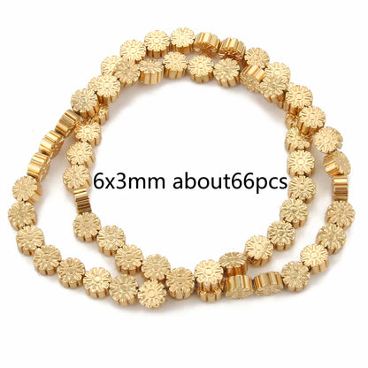 Natürliche 14k vergoldete Hämatitperlen unregelmäßige runde Herzwürfel Rondelle Spacer Perlen für Schmuckherstellung Diy Armband Halskette