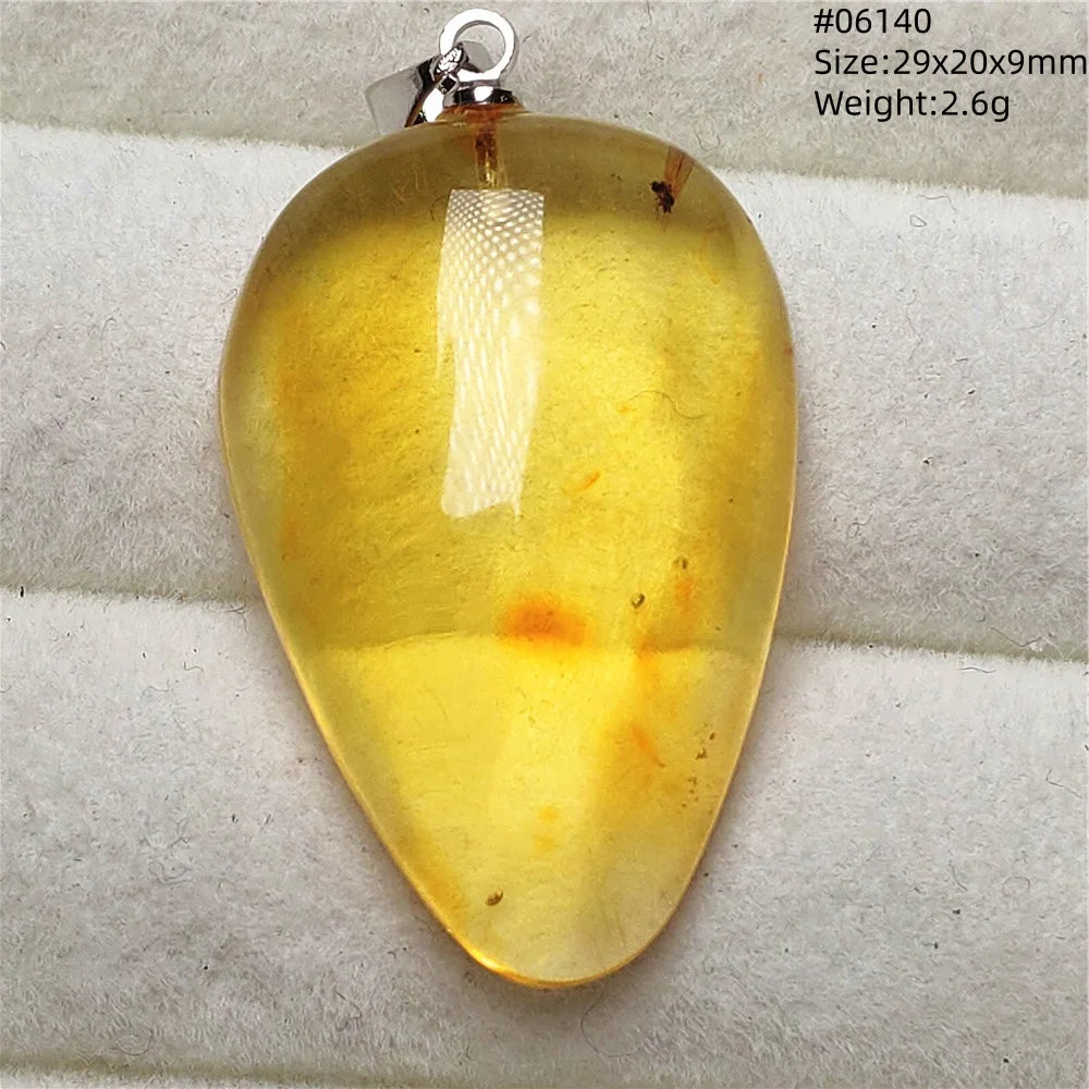 Natürlicher Piebald-Bernstein-Anhänger, gelber Bernstein, 36 x 23 x 14 mm, Edelstein-Anhänger, Halskette, Schmuck, AAAAA