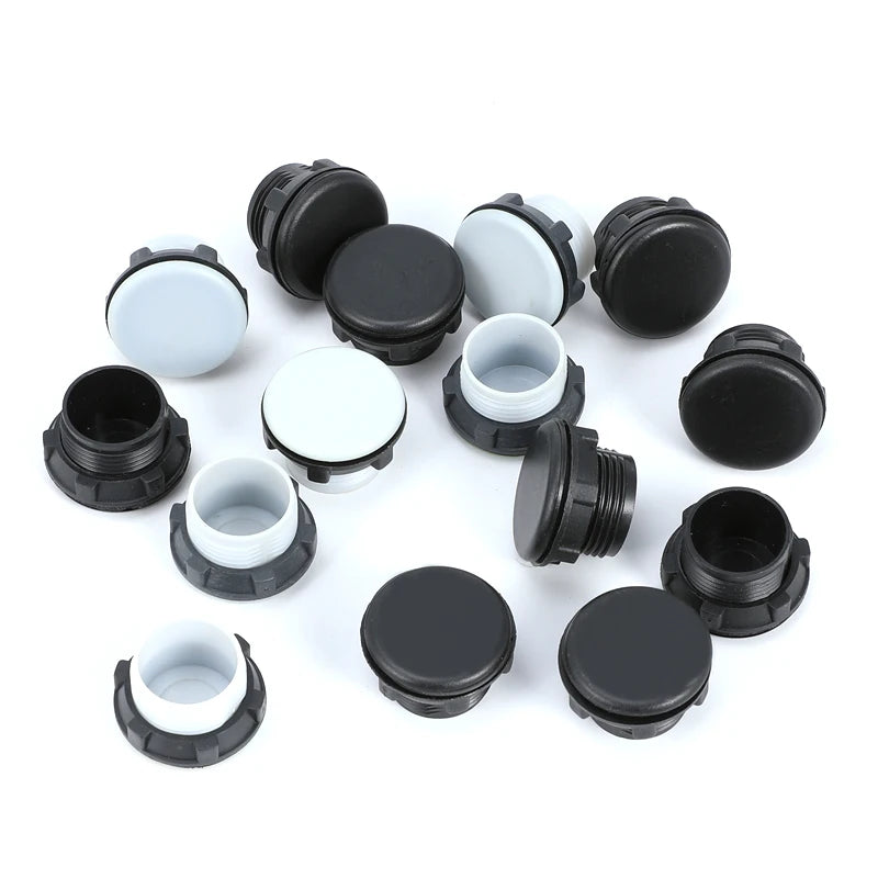 10 Stück 16/22/30 mm Nylon-Knopfstopfen mit großem Panel und Gewinde zum Einschrauben, wasserdicht, rundes Loch, verstopfte Kappe, Lochstopfen, Knopfstopfen