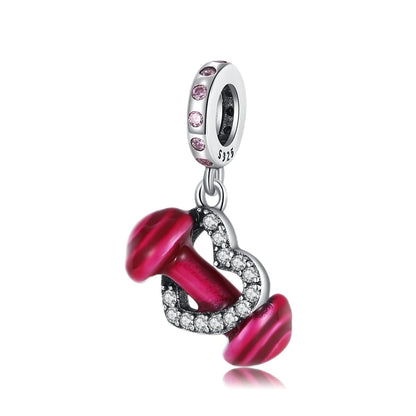 Rote Serie 925er Sterlingsilber Kamera Apfel Herzförmiger Koi Feuerwerkskörper Gott Reichtum Charm Passend für DIY Armband Halskette Partygeschenke