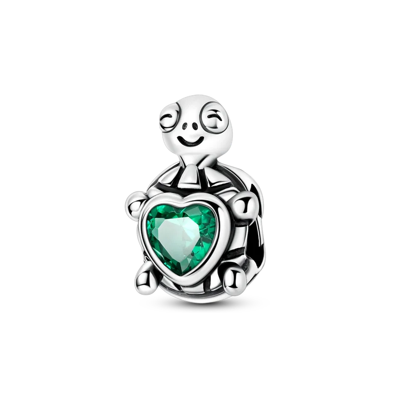 Original 925 Sterling Silber Goldene Haustiere Charms Perle Bunte Zirkonium Klee Engel Herz Baumeln Fit Armband DIY Schmuck Geschenk