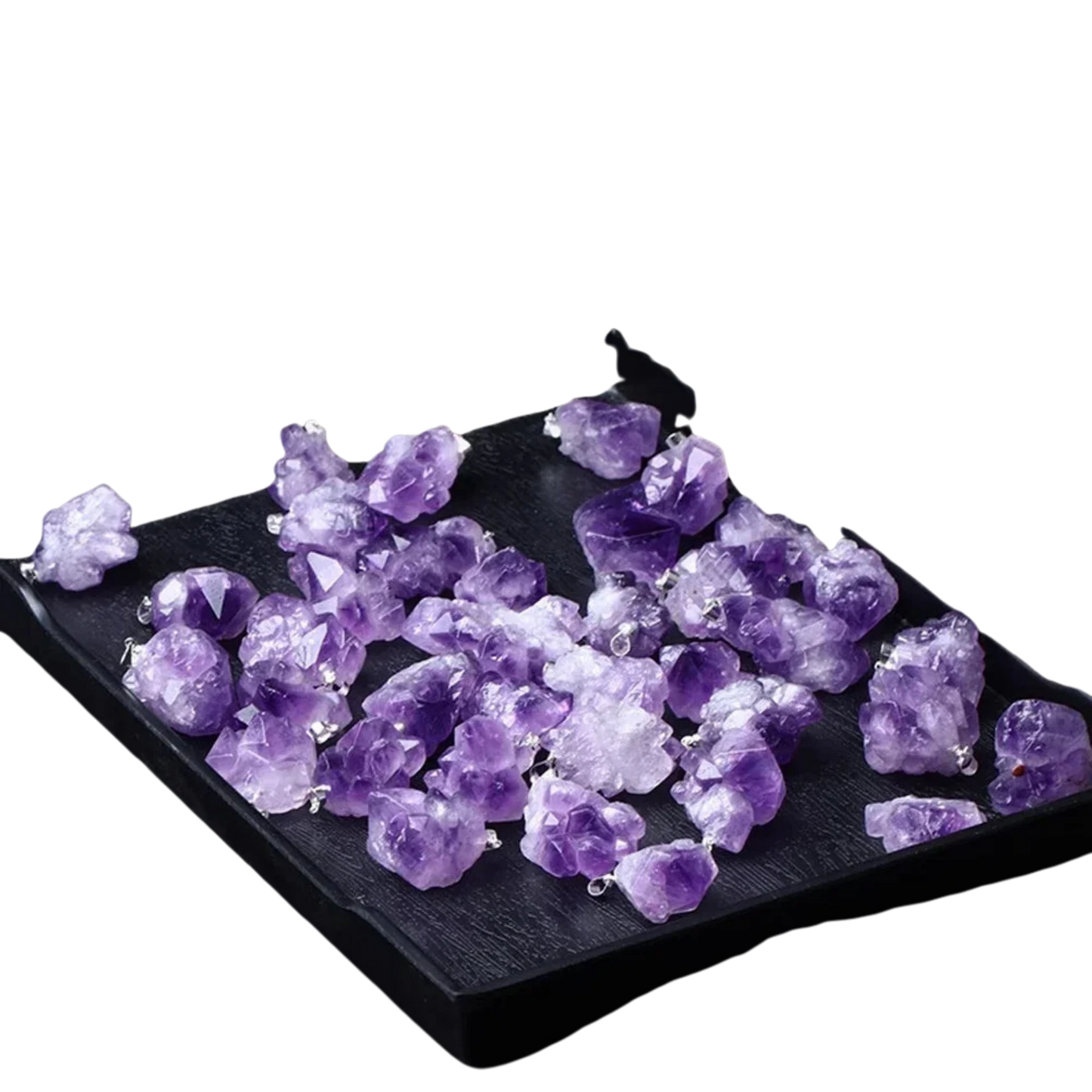 Natürliche Amethyst Stein Halskette Kristall Reiki Heilung Edelstein Anhänger Quarz für Männer Frauen Charms Minerals chmuck DIY Geschenk