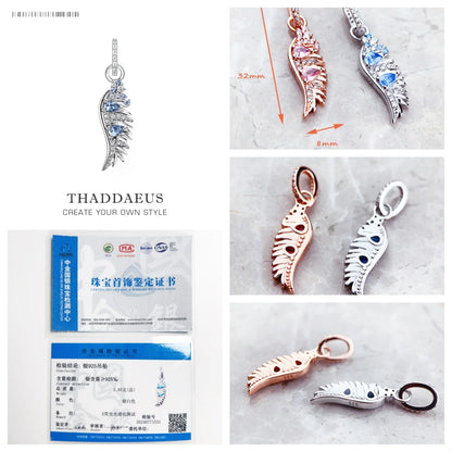 Anhänger Sternzeichen Phönix Flügel Schlange Schwert Mond Brandneuer feiner Vintage-Schmuck Accessoires 925er Sterlingsilber Geschenk für Frau Männer