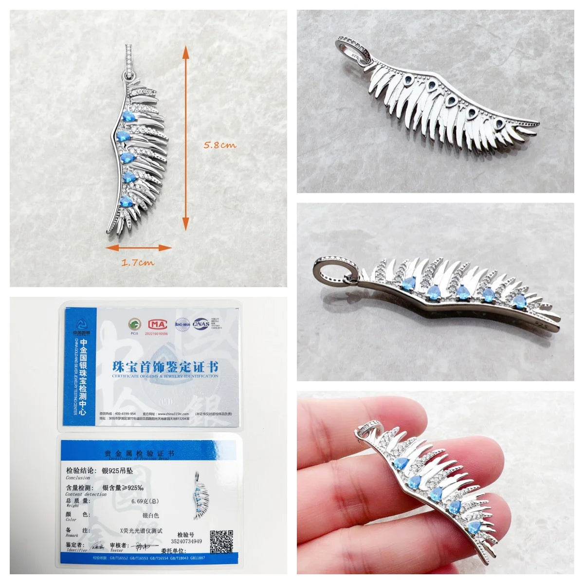 Anhänger Sternzeichen Phönix Flügel Schlange Schwert Mond Brandneuer feiner Vintage-Schmuck Accessoires 925er Sterlingsilber Geschenk für Frau Männer