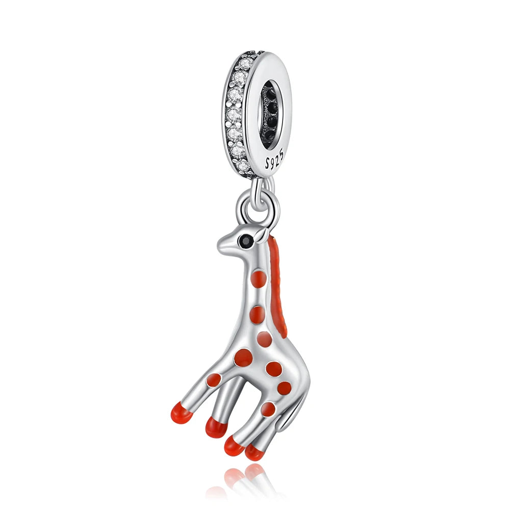 Tier-Serie, 925er-Sterlingsilber, Giraffe, Kamel, Gans, Orang-Utan, Affe, Siegel-Charm, passend für DIY-Armbänder, Halsketten, edler Schmuck, Geschenke