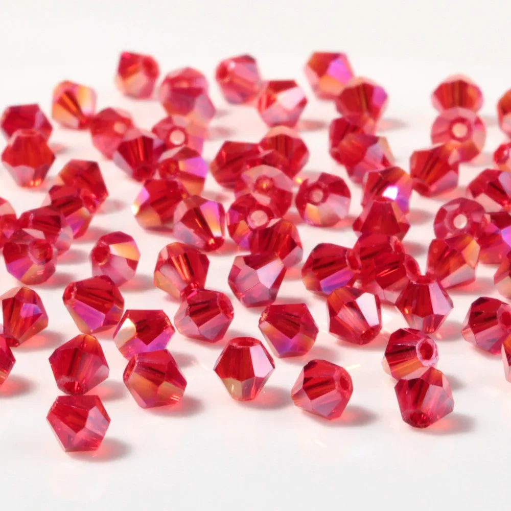 3 4 6 8 MM Rote Tschechische Runde Glaskugel Perlen Für DIY Armband Schmuck Machen Handwerk Zubehör Lose Doppelkegel Kristall Facted Bead