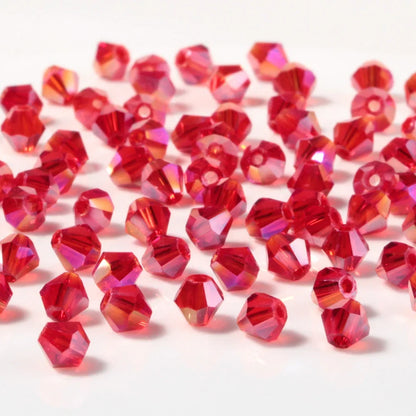 3 4 6 8 MM Rote Tschechische Runde Glaskugel Perlen Für DIY Armband Schmuck Machen Handwerk Zubehör Lose Doppelkegel Kristall Facted Bead