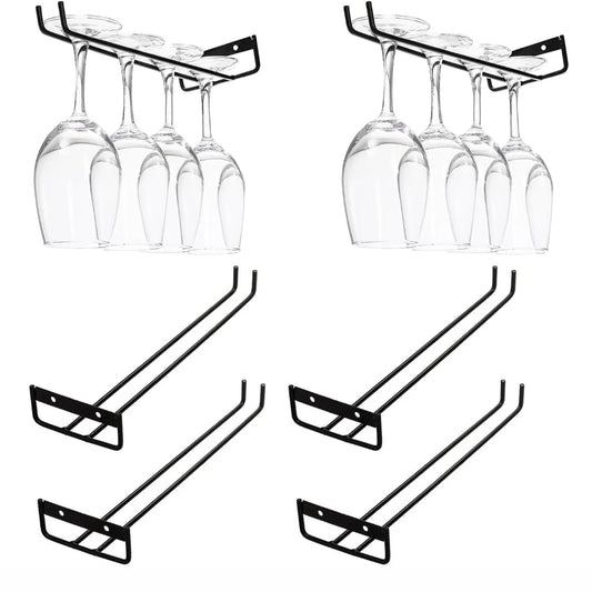 11,8 Zoll Weinglasregal aus Stielglas, an der Wand montierbar, Weinglashalter aus Schmiedeeisen, schwarzes Metall für die Dekoration von Küchenbar