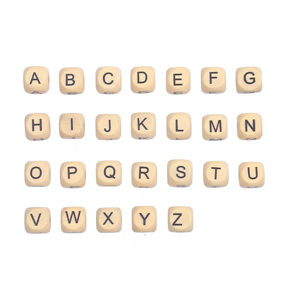 50/100 Stücke Natürliche Gemischte Buchstaben Holz Alphabet Perlen Lose Spacer Perlen für DIY Armband Schmuck Handgemachte Accessoires
