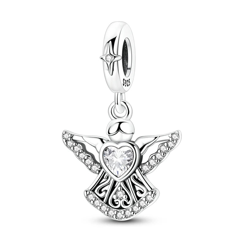 925 Silber Charms Original Design Blaue Augen Zirkon Katze Hund Perle Herz Charme DIY Fit Armband Für Frauen Hochzeit Schmuck Geschenk