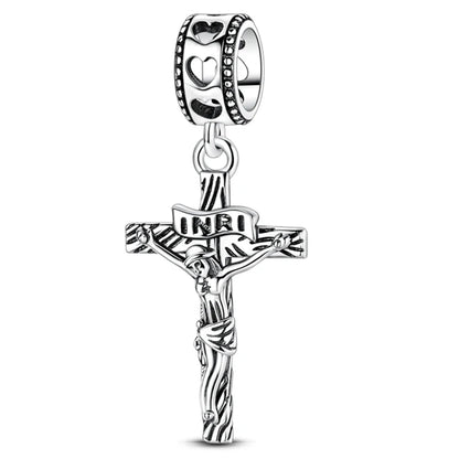 Heißer Verkauf Charms Perlen 925 Sterling Silber Farbe Bogen Kreuz Lebensbaum Perlen Fit DIY Original Armreif Charme Anhänger Schmuck