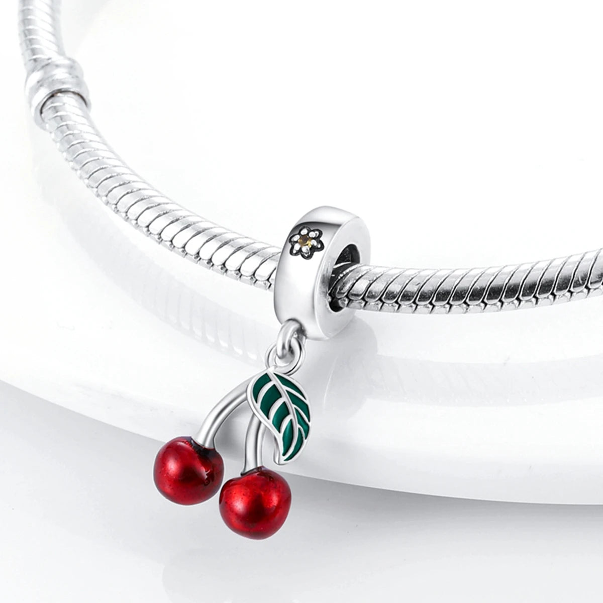 Obst-Charm-Perle aus 925er Silber, Erdbeere, Kirsche, Avocado-Anhänger, passend für Original-Armbänder, DIY-Modeschmuck