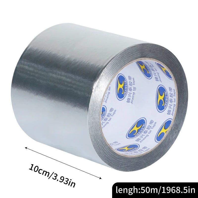 Aluminiumfolienband 50m, 50µ/0,05mm, Stark Klebend für Abdichtung, Isolierung, Hitzebeständigkeit, Verschiedene Breiten (2-20cm) für HVAC
