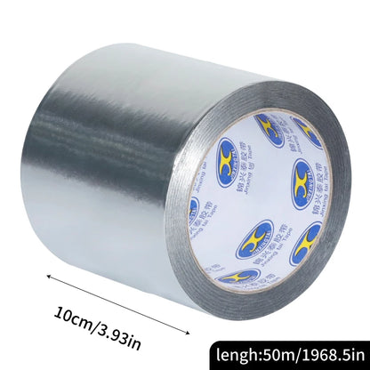 Aluminiumfolienband 50m, 50µ/0,05mm, Stark Klebend für Abdichtung, Isolierung, Hitzebeständigkeit, Verschiedene Breiten (2-20cm) für HVAC