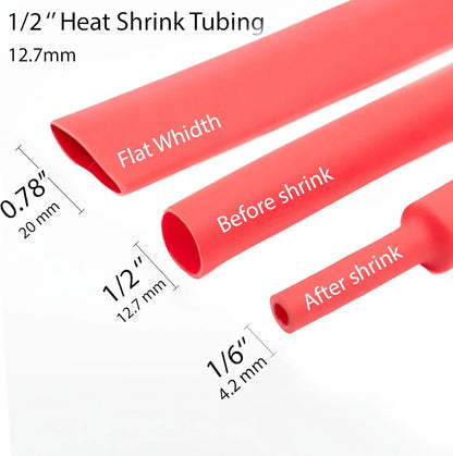 Φ1/16" bis Φ2-5/9" Schrumpfschlauch, Verhältnis 3:1, doppelwandig, mit Klebstoff ausgekleidet, Schrumpfschlauch, wasserdicht, industriell, rot