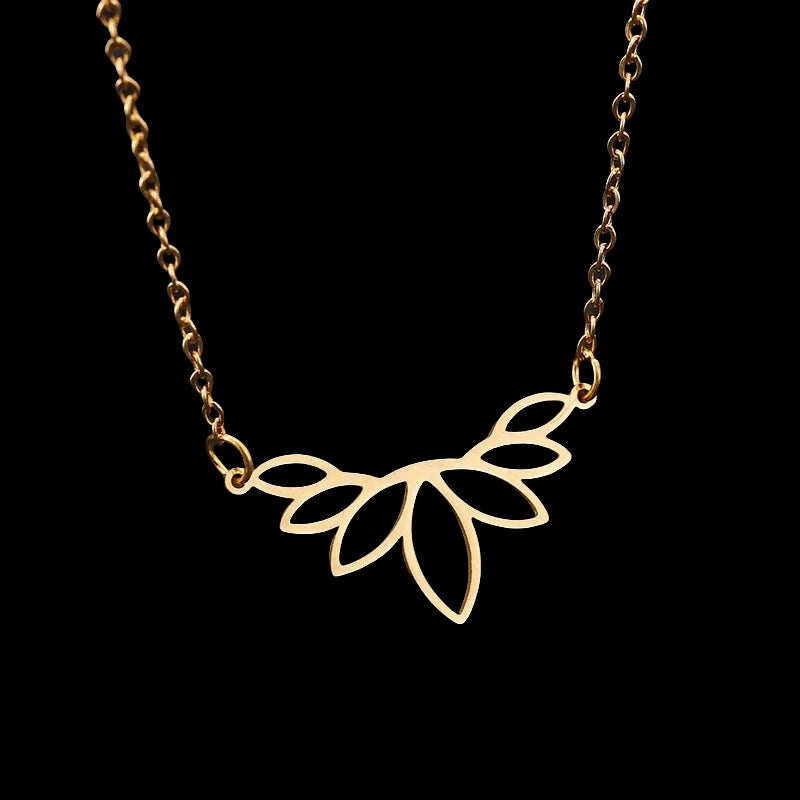 Choker Necklaces Vintage Flower Necklaces Stainless Steel Necklaces Pendant Chain Necklace For Women Jewelry Gifts