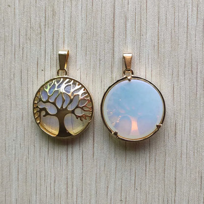 Großhandel 12 teile/los mode naturstein legierung baum des lebens mix Anhänger für halsketten schmuck zubehör machen schnelle versand