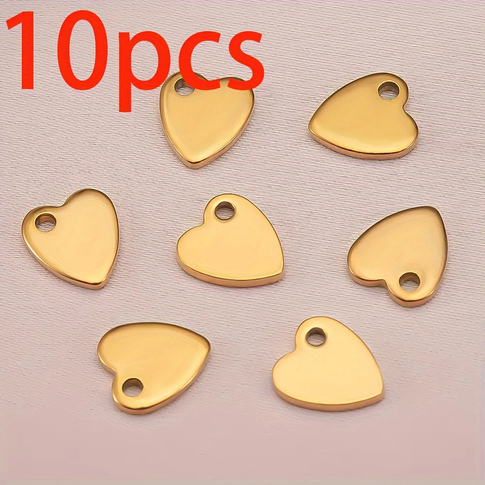 2/5/10 stücke Edelstahl Zirkon Anhänger Herz Blume Charms Für DIY Schmuck Machen Armband Handgemachte Accessoires Großhandel