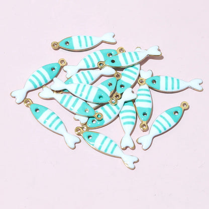 20 Stück 18x5mm Edelstahl Fisch Emaille Charms Anhänger Edelstahl DIY Schmuck Herstellung Zubehör Ergebnisse