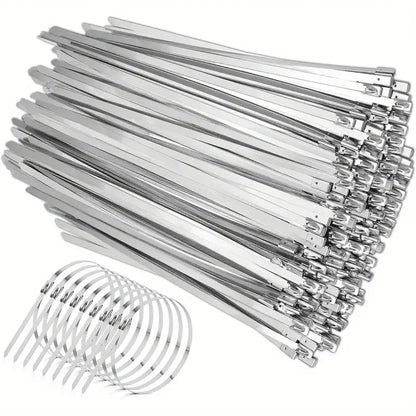 Metall-Kabelbinder, selbstsichernde Befestigungsringe aus Edelstahl, robuste Kabelbinder, Auspufffolie, Organizer für das Heimbüro