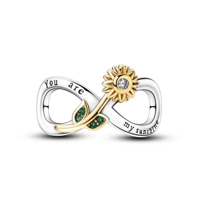 Heißer Verkauf 925 Silber Schmetterling Chamäleon Eule Sonnenblume Charms Fit Original Armband Halskette DIY Perle Für Frauen Schmuck
