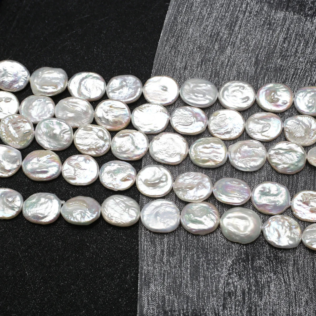 14x16mm AAA Weiß Mode Natürliche Süßwasser Perle Oval Barock Knopf Perle Schmuck Machen DIY Halskette Armband Zubehör geschenk