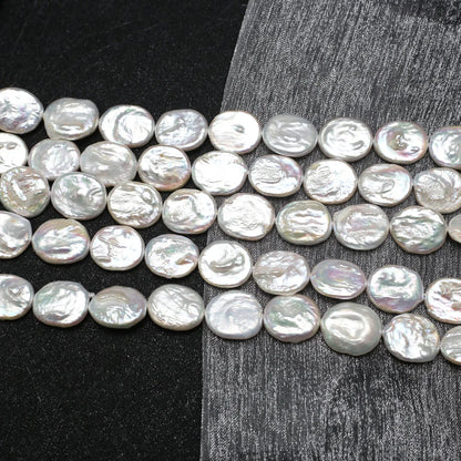 14x16mm AAA Weiß Mode Natürliche Süßwasser Perle Oval Barock Knopf Perle Schmuck Machen DIY Halskette Armband Zubehör geschenk