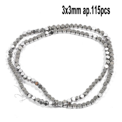 Großhandel AAA Rhodium Hämatit Perlen Charms Herz Stern Rohr Facettierte Runde Unregelmäßige Geometrische Form Perlen Für Schmuck Machen