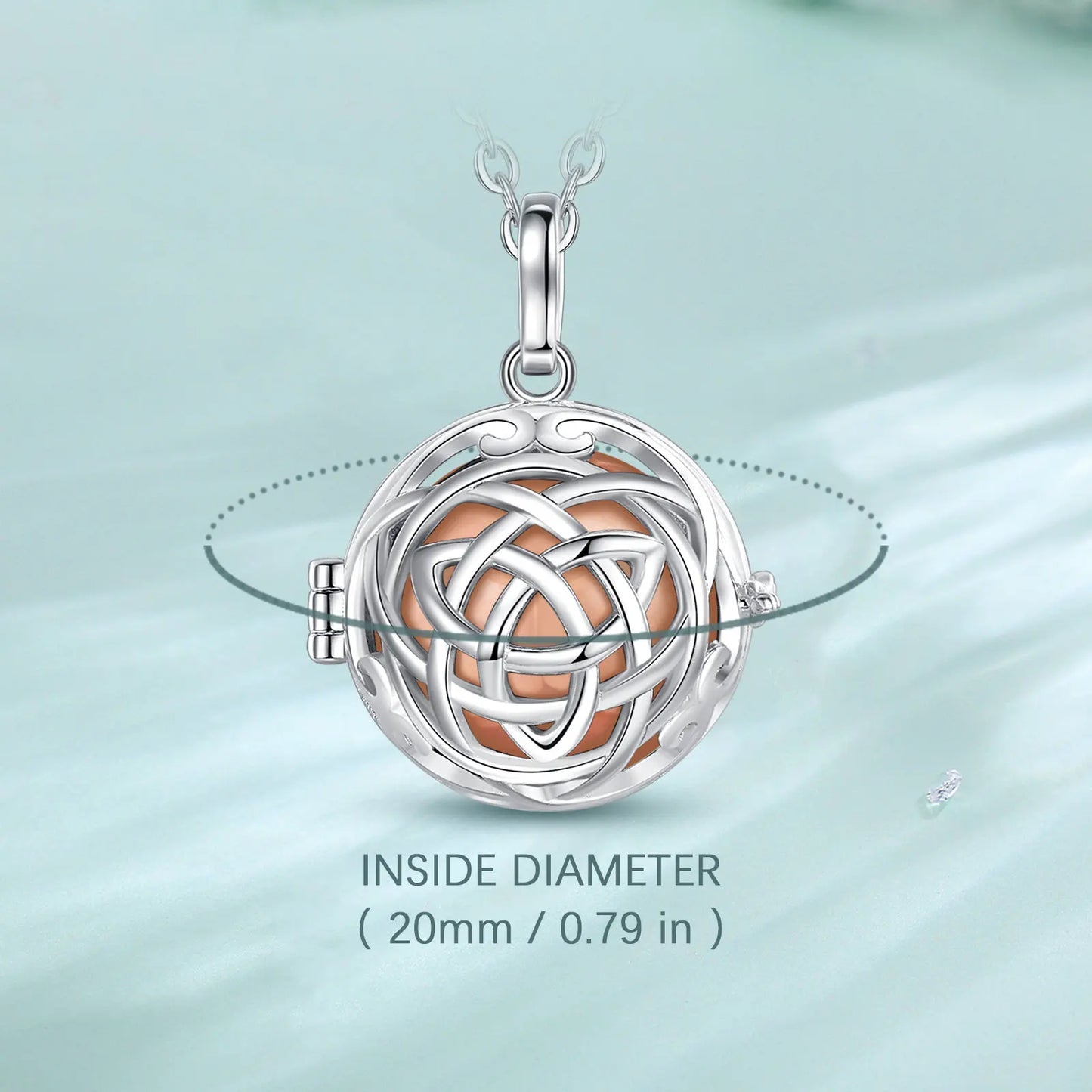 Eudora Urne Feuerbestattung Anhänger 20mm Celtic Knoten Käfig Medaillon Asche Halter Andenken Kapsel Halskette Hohl Ball DIY Trendy Schmuck