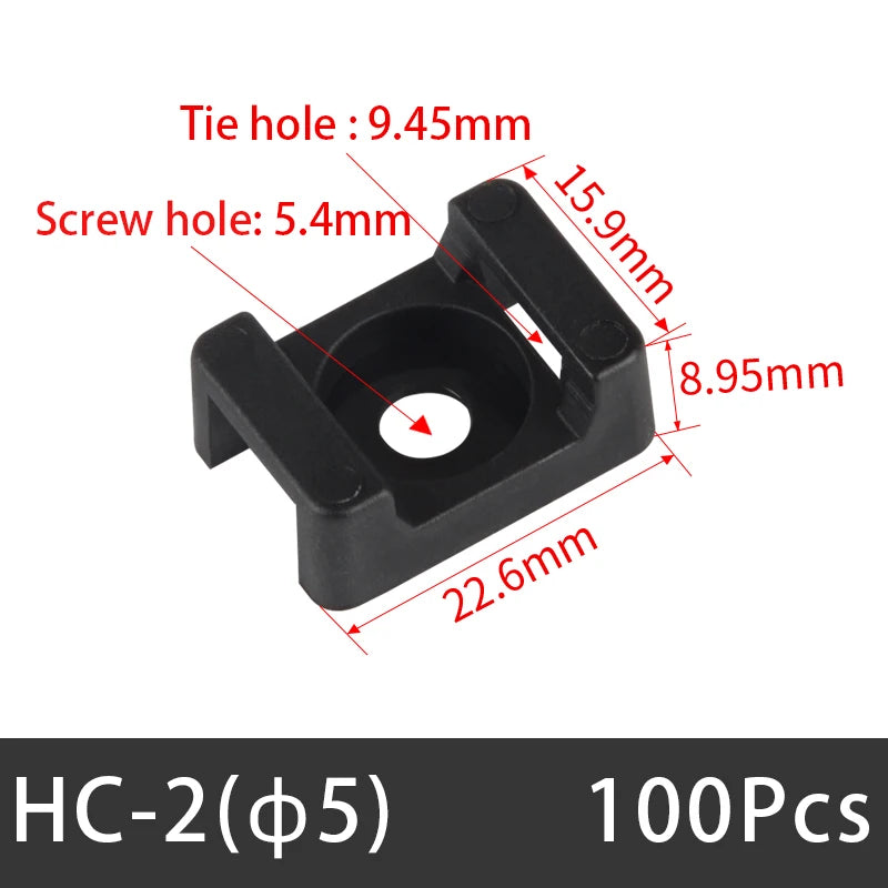 50/100pcs Kabelbinder halterungen Sitz fester Sitz Draht wallens attel Typ Kunststoff halter weiß schwarz stm HC-2 HC-4 Datenleitung wickler