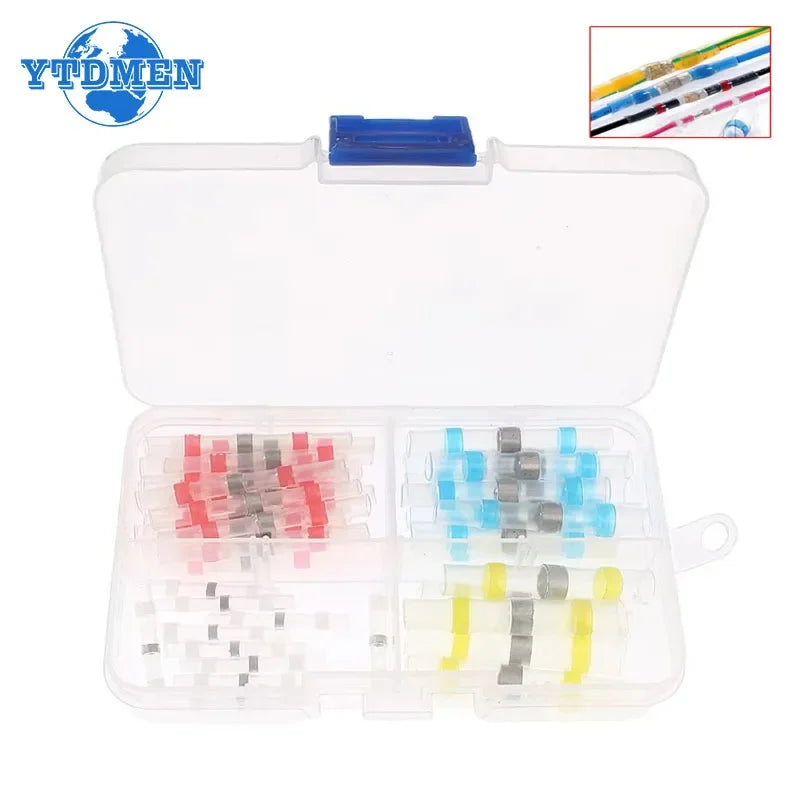 50/100 stücke Schrumpf Butt Wasserdichte Solder Dichtung Draht Kabel Splice Terminal Kit Crimp Terminals Stecker Elektrische, mit Box